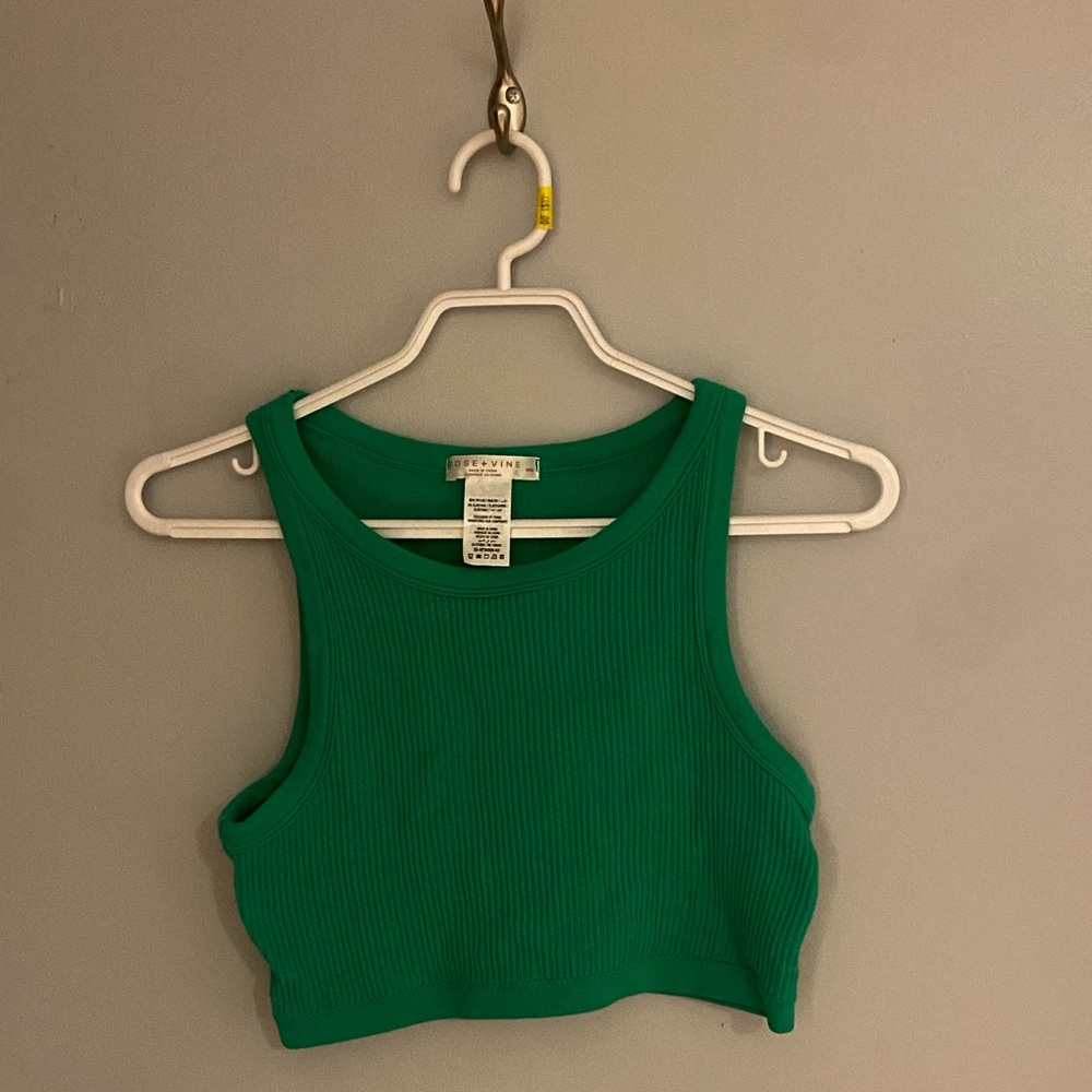 Ardene Green Ribbed Tank Top